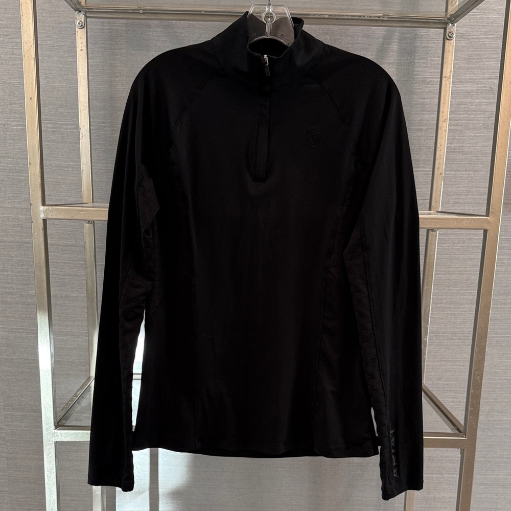 Ariat Black Long Sleeve ¼ Zip with Logo